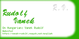 rudolf vanek business card